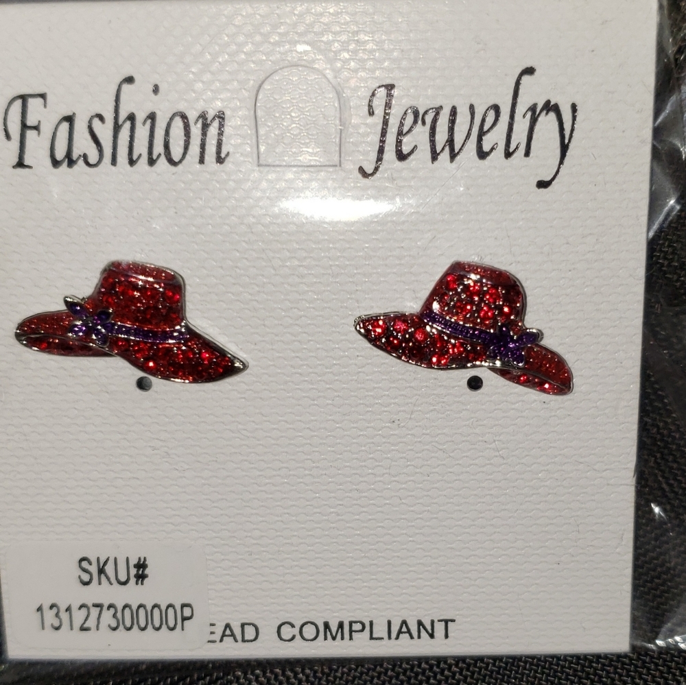 Red hat earrings